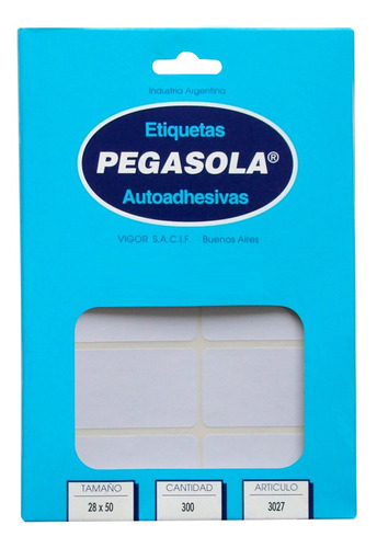 Etiquetas Pegasola 28x50 Mm 30 Planchas 300 Etiquetas
