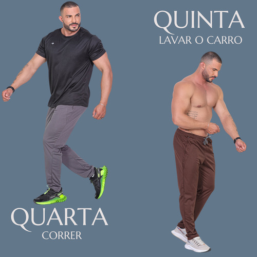 Calça Masculina Jogger Academia Trabalho Bolsos Zíper