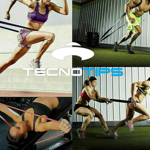 Imagen 7 de 10 de Set Bandas Elásticas Entrenamiento Fitness Uso Profesional