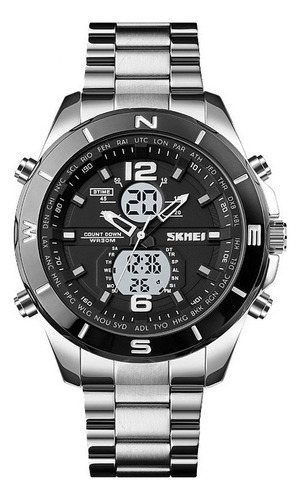 Reloj Electrónico De Acero Inoxidable Iluminado Skmei 1670
