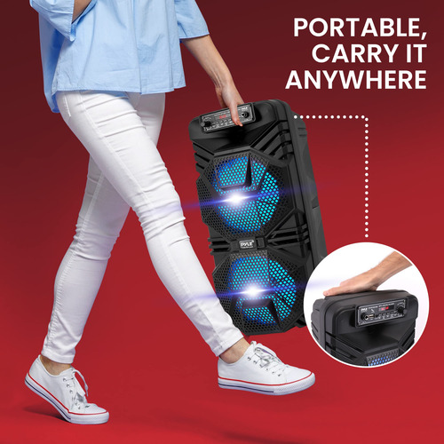 Altavoz Pa Bluetooth 600w Recargable Con Subwoofer Y Micrófo