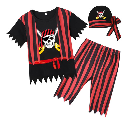 Xuomuen Traje De Pirata De Halloween Para Niños Pequeños Y N