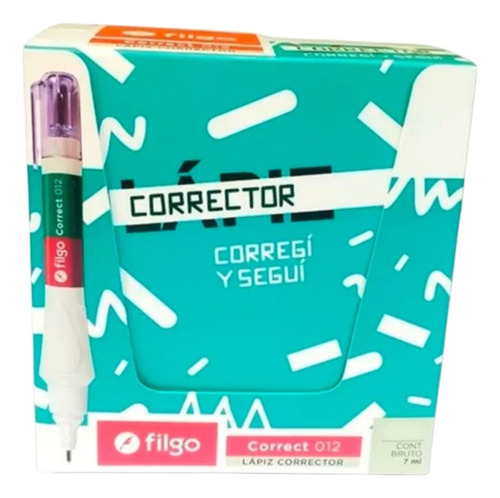 Corrector Escolar Liquid Paper Blanco Lapiz Filgo 7 Ml X12