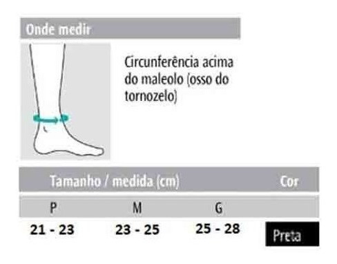 Imagem 2 de 2 de Tornozeleira Elástica Preta (par) - Progne Sports