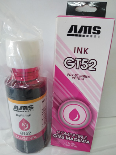 Botella Tinta Compatible Hp Gt52 Magenta 90ml 