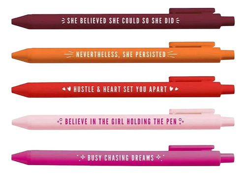 Bolígrafos Para Niñas Coloridas Con Tema De Poder Femenino,