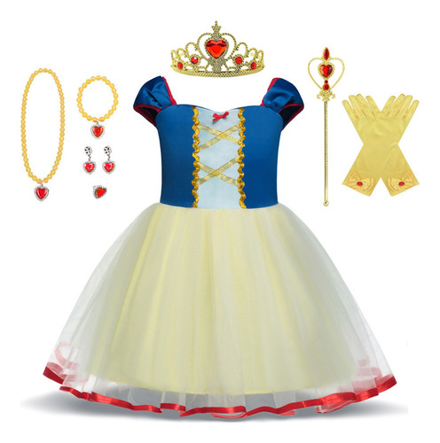 2023 Vestido Blancanieves Niña Conjunto Tutú Niña