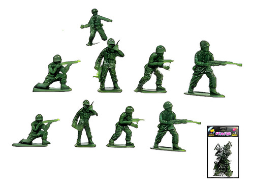 Soldados De Juguete Verde Militar Stasio X12 Unidades