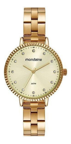 Relógio Mondaine Fem Dourado Analógico 5atm 32474lpmvde1