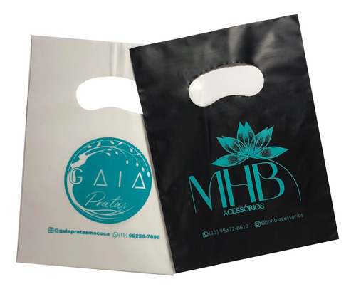 Sacola Plástica Personalizada 16x22 (0,12) Promoção 100 Unid