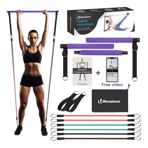 Kit De Ejercicio De Barra De Pilates Porttil, Apilable, 3 Pa