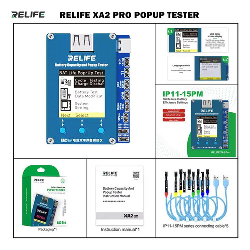 Programadora De Baterias Relife Xa2-pro Tester Iphone