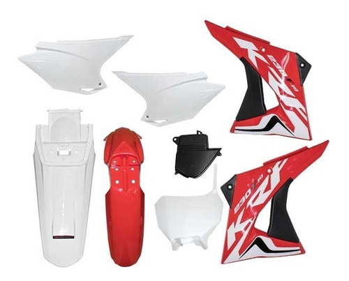 Kit Plasticos Crf230 2019 Blanco/rojo Para Moto 