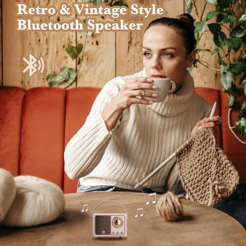 Altavoz Bluetooth Retro, Altavoces Portátiles Inalámbricos V