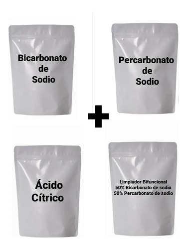 Kit Percarbonato, Bicarbonato, Cítrico, Bifuncional, 4 Kg