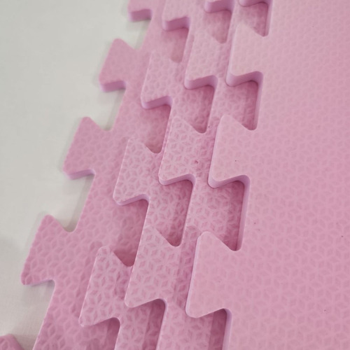 Kit 12 Placas Tapete Piso Tatame Eva 50x50x1 Cm Menina Rosa Cor Rosa Bebê E Rosa Pink