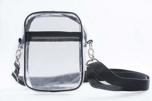 Bolsa Shoulder Bag Transparente Com Preto