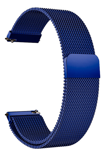 Correa Malla Acero Inoxidable Para Haylou Watch 2 Pro Azul 2.2 Cm