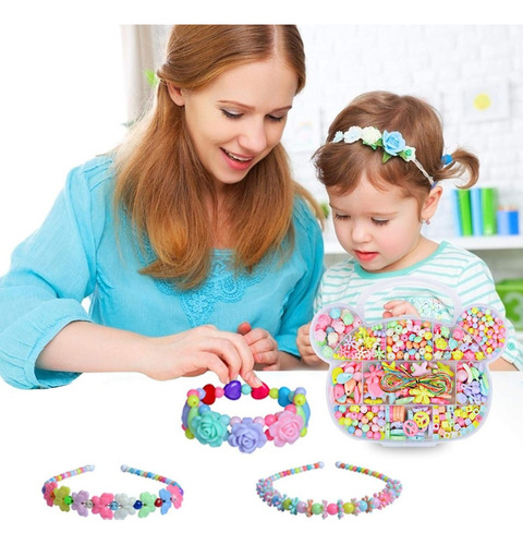12 Kits Cuentas Bisutería Pulseras Collares Juguete Fiesta