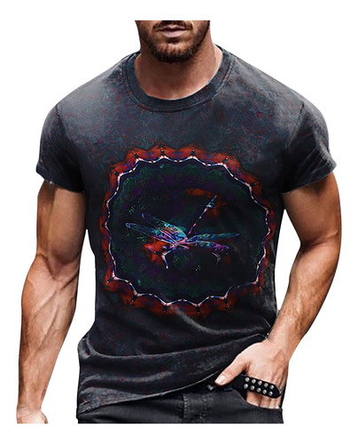 Camiseta Casual Unisex Para Hombre, Con Estampado Gráfico, E