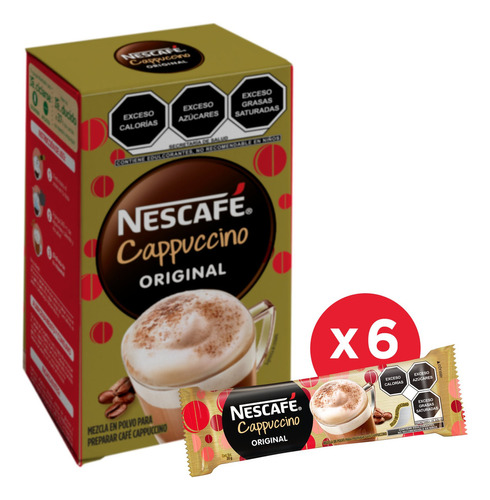 Nescafé Cappuccino café soluble 6 Sticks 20g cada uno