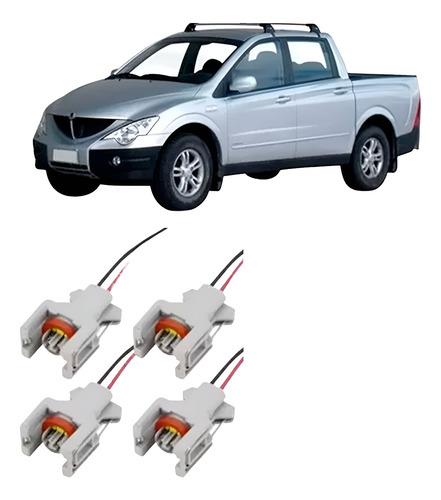Kit 4 Conector Inyector Ssangyong Actyon 2.0 2007 - 2012