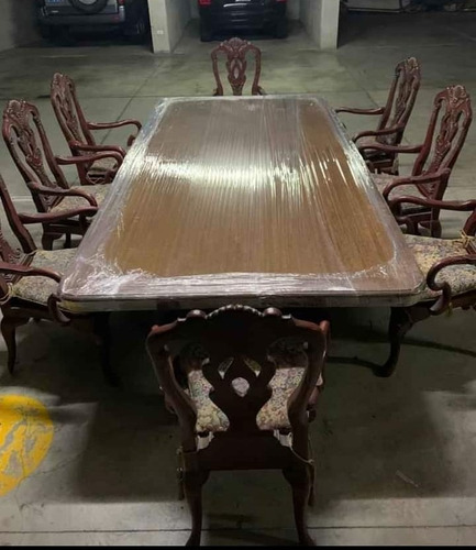 Imagen 2 de 2 de Comedor Antiguo De Caoba Con 8 Sillas Canziani