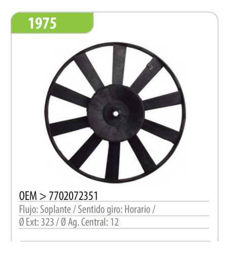 Paleta De Ventilador Omer Renault 18 1.8 / 2.0 8v 82 - 94