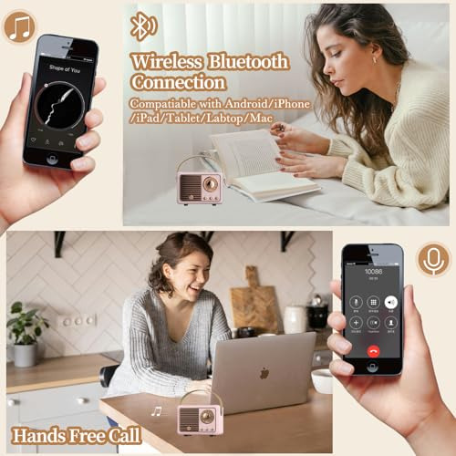 Altavoz Bluetooth Retro, Altavoces Portátiles Inalámbricos V