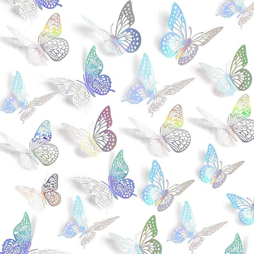 Mariposas Decorativas Vinilos Pared 3d Colore Metalicos 72pz