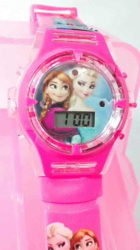 Relógio Infantil Frozen Lindo E Maravilhoso Led Musica Toca