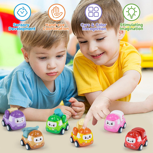 Mini Auto De Juguete Para Bebés, 6 Camiones De Tracción