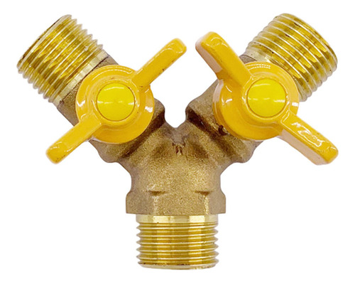 . Conector De De Tubo De Gas De Latón De 2 Vías Y Válvula