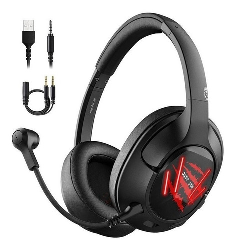 Auriculares Gamer Eksa E3 Air Joy Pro 7.1 Pc Ps4 Color Negro