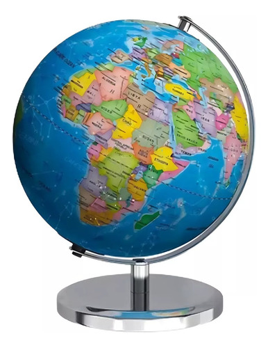 Globo Terráqueo Con Luz Y Base De Plástico