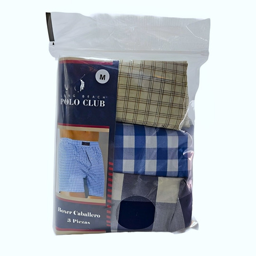 Polo Club Boxer Tela De Camisa Estampado Estuche De 3 Pzs