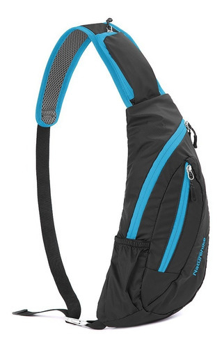 Mochila Mensajero Pechera Cruzada Hombro Naturehike Color Negro Diseño de la tela Ripstop