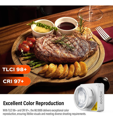 Luz De Vídeo Led Cob Ml100bi 100w,6500k Max Con Mini Trípode