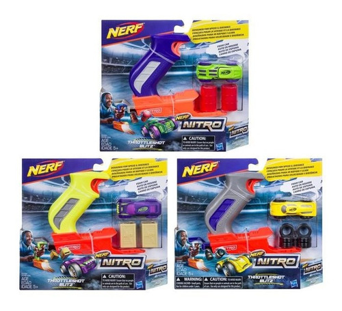 Nerf Lanzador Carros Nitro Throttleshot Blitz Juguete Niños