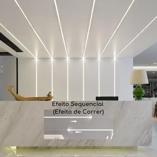 Kit Fita Para Perfil De Led 5m Iluminação Efeito Sequencia