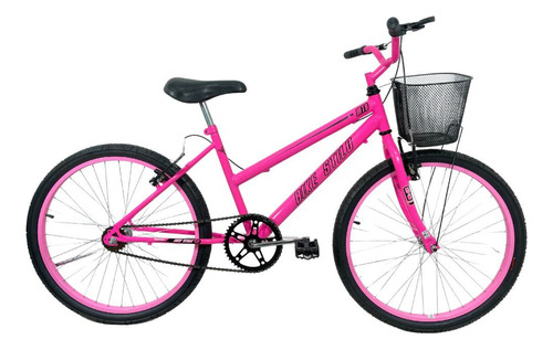 Bicicleta Infantil Aro 24 Mtb Cesta Feminina Tifany / Rosa
