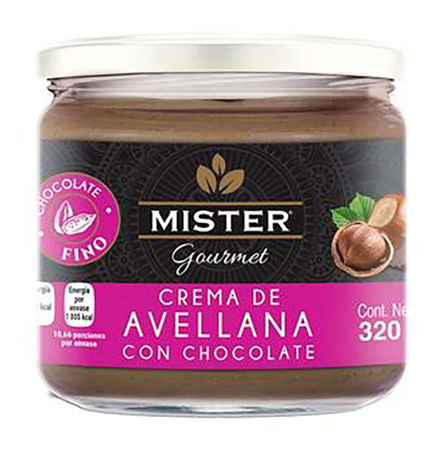 Crema De Avellana Con Chocolate Mister Gourmet 320g