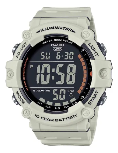 comprar Reloj Pulsera Casio Ae-1500wh-8ba Hombre Digital Hora Fecha Color de la malla Blanco