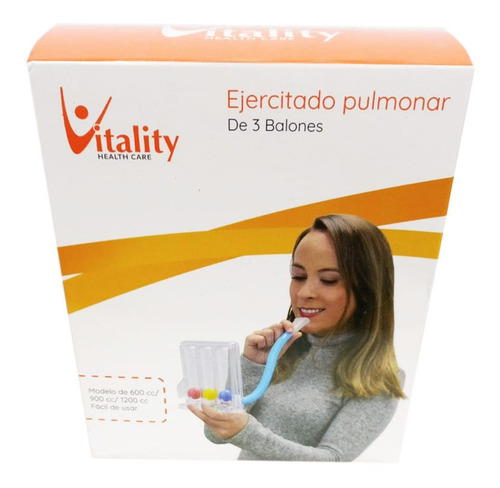 Imagen 2 de 9 de Inspirometro Ejercitador Pulmonar Respiratorio Vitality
