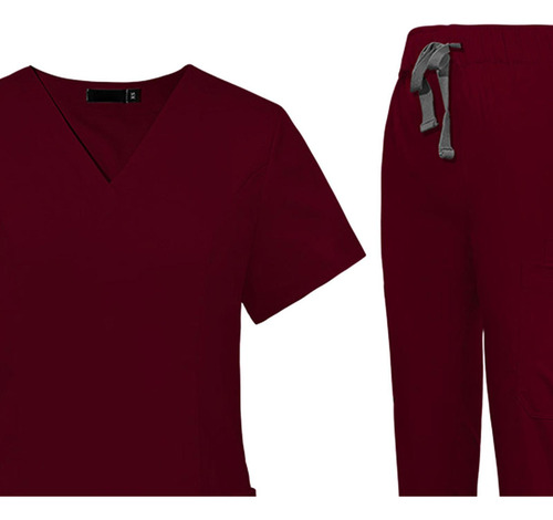 Conjunto De Uniforme Para Enfermería Con Cuello En V Para