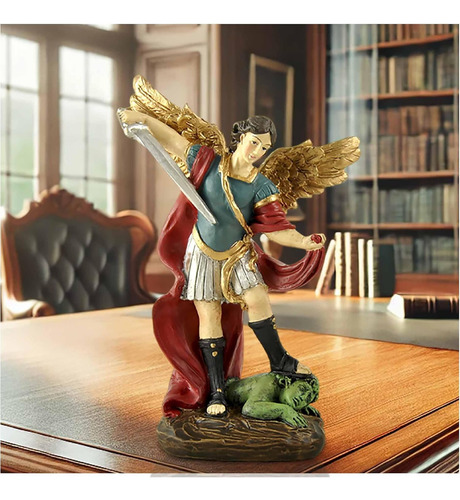 Estatua San Miguel Arcángel Miguel Derrota Lucifer 13.5 Cm