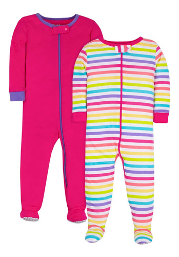 Pack De 2 Pijamas Enterizas Para Bebé Niña Talla: