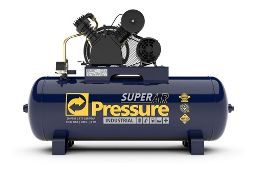 Compressor de ar elétrico Pressure Super Ar 20/200V trifásica 200L 5hp 220V/440V azul-escuro