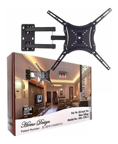 Soporte Tv Con Brazo De Acero 180o 32 A 55 Pulgadas Color Ne