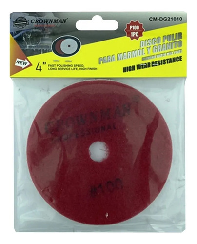 Disco Lija Para Pulir Marmol Granito 4 Pulgadas Crownman